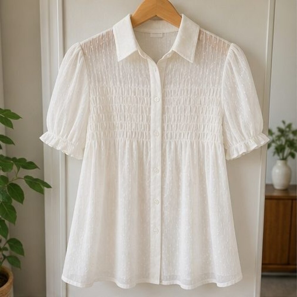 Ivory Smocked Top